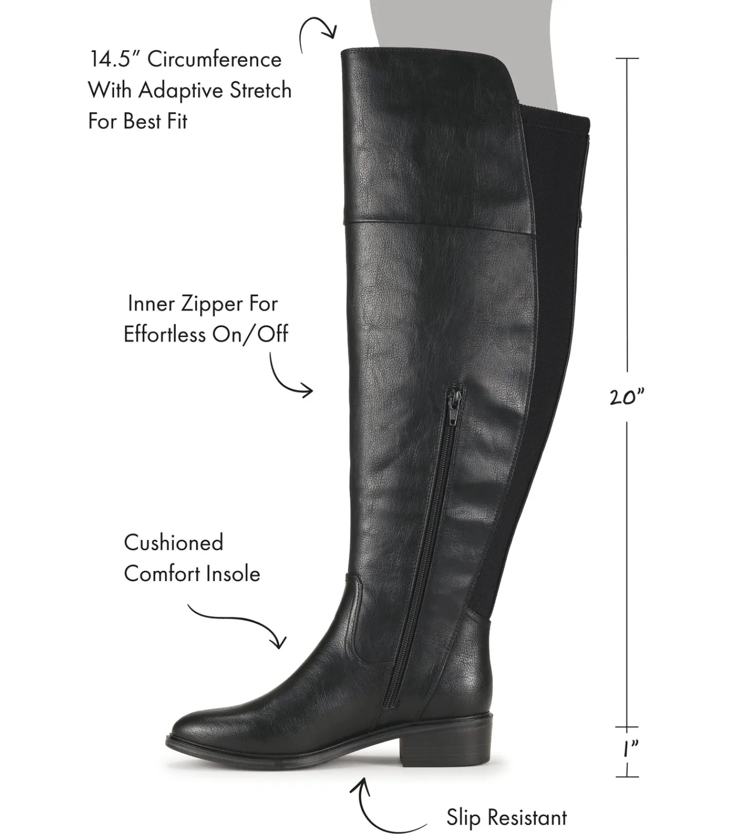 Baretraps Knee High Boots^Anika Tall Boot Black