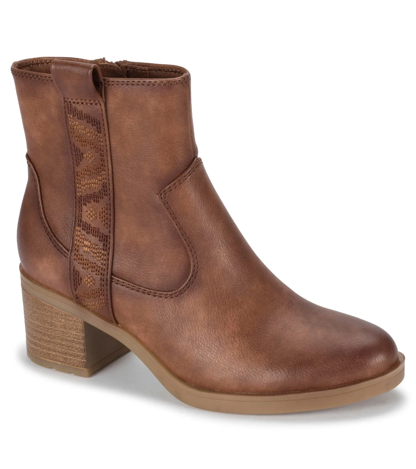 Baretraps Booties^Covina Block Heel Bootie BrushBrown