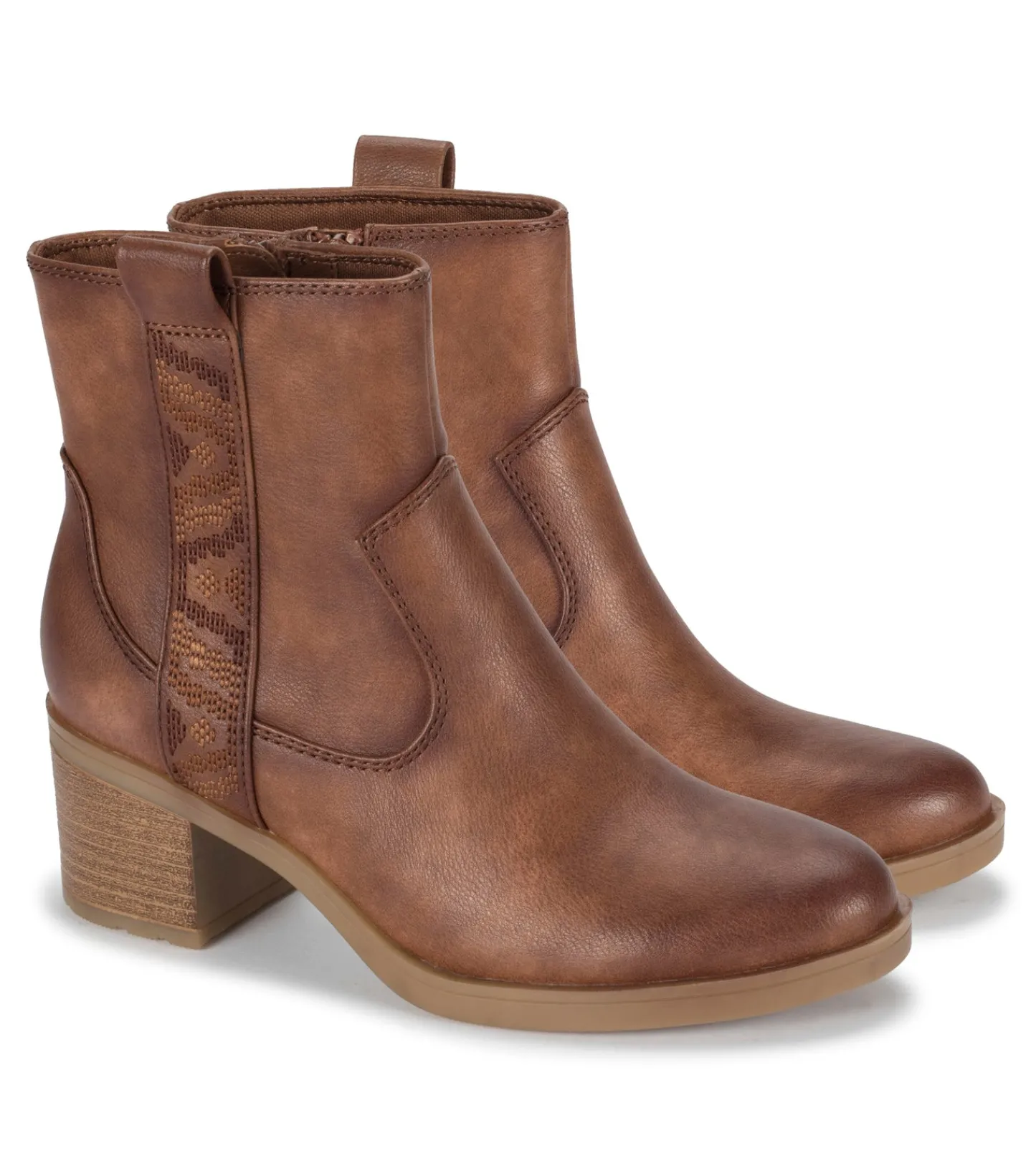 Baretraps Booties^Covina Block Heel Bootie BrushBrown