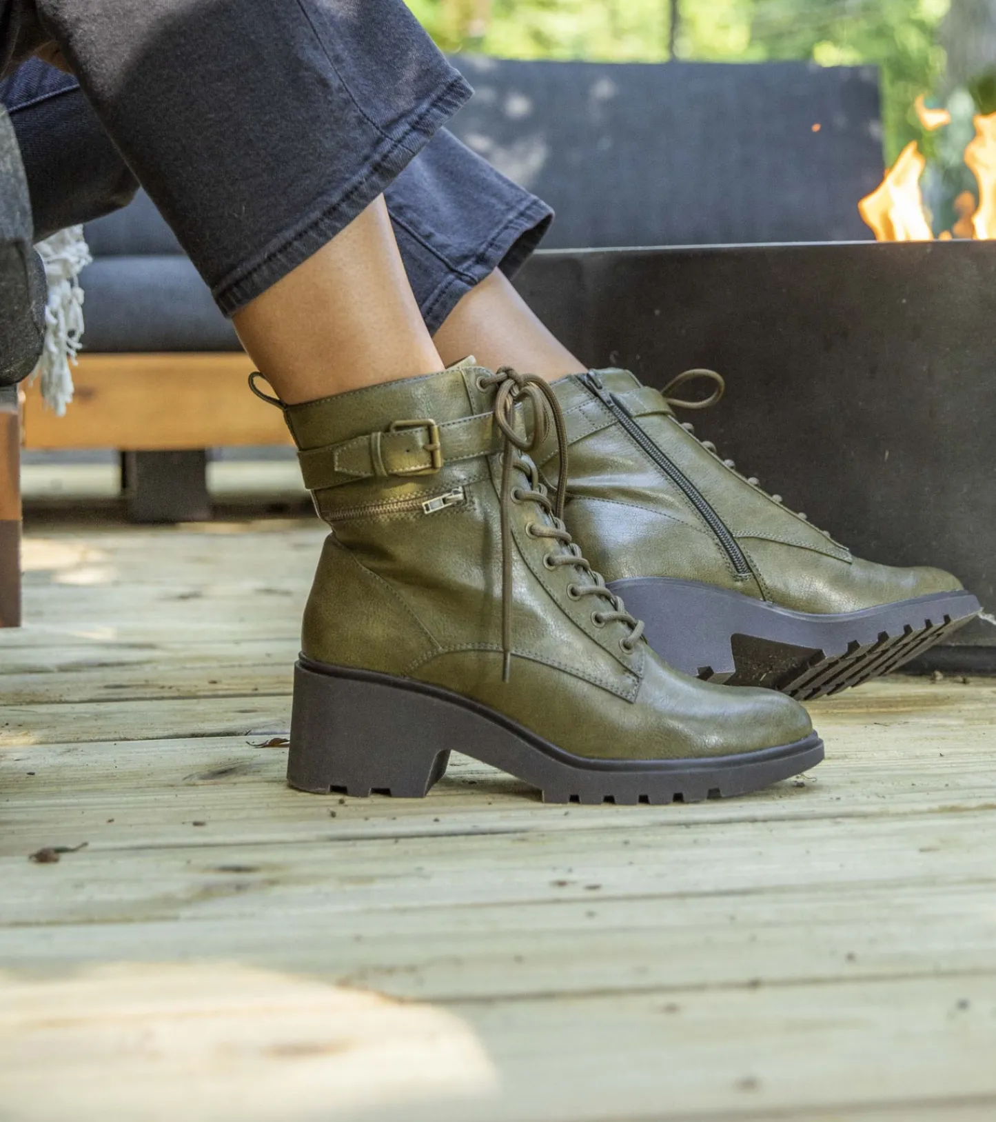 Baretraps Booties^Dani Lace Up Boot DarkJade
