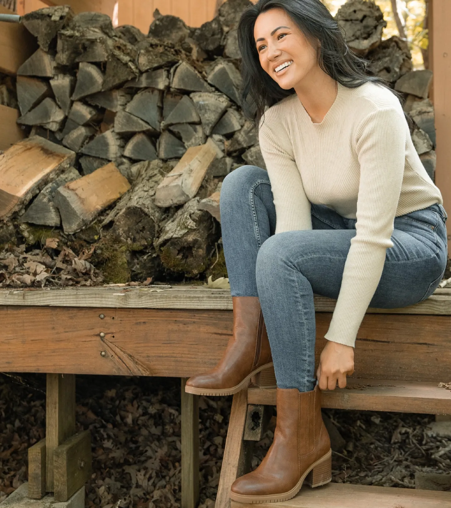 Baretraps Booties^Feeney Block Heel Boot Cognac