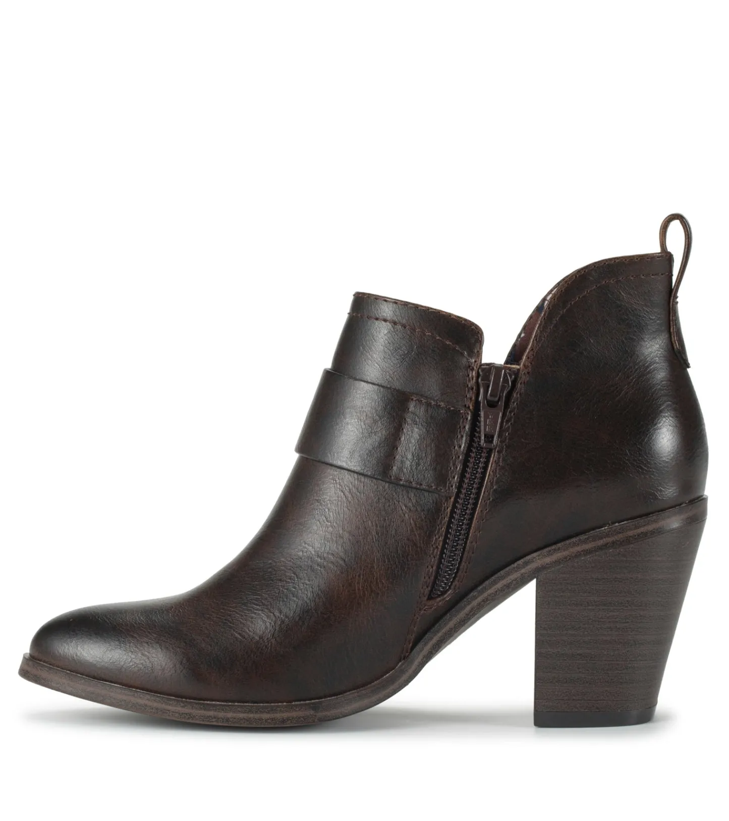 Baretraps Booties^Karina Block Heel Ankle Bootie DarkBrown
