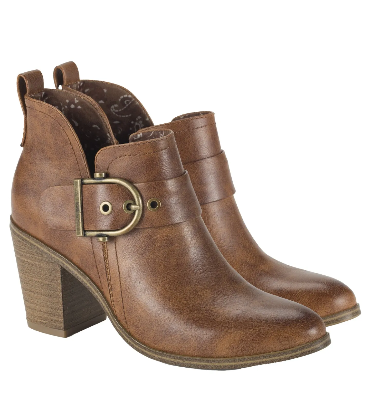 Baretraps Booties^Karina Block Heel Ankle Bootie Brown