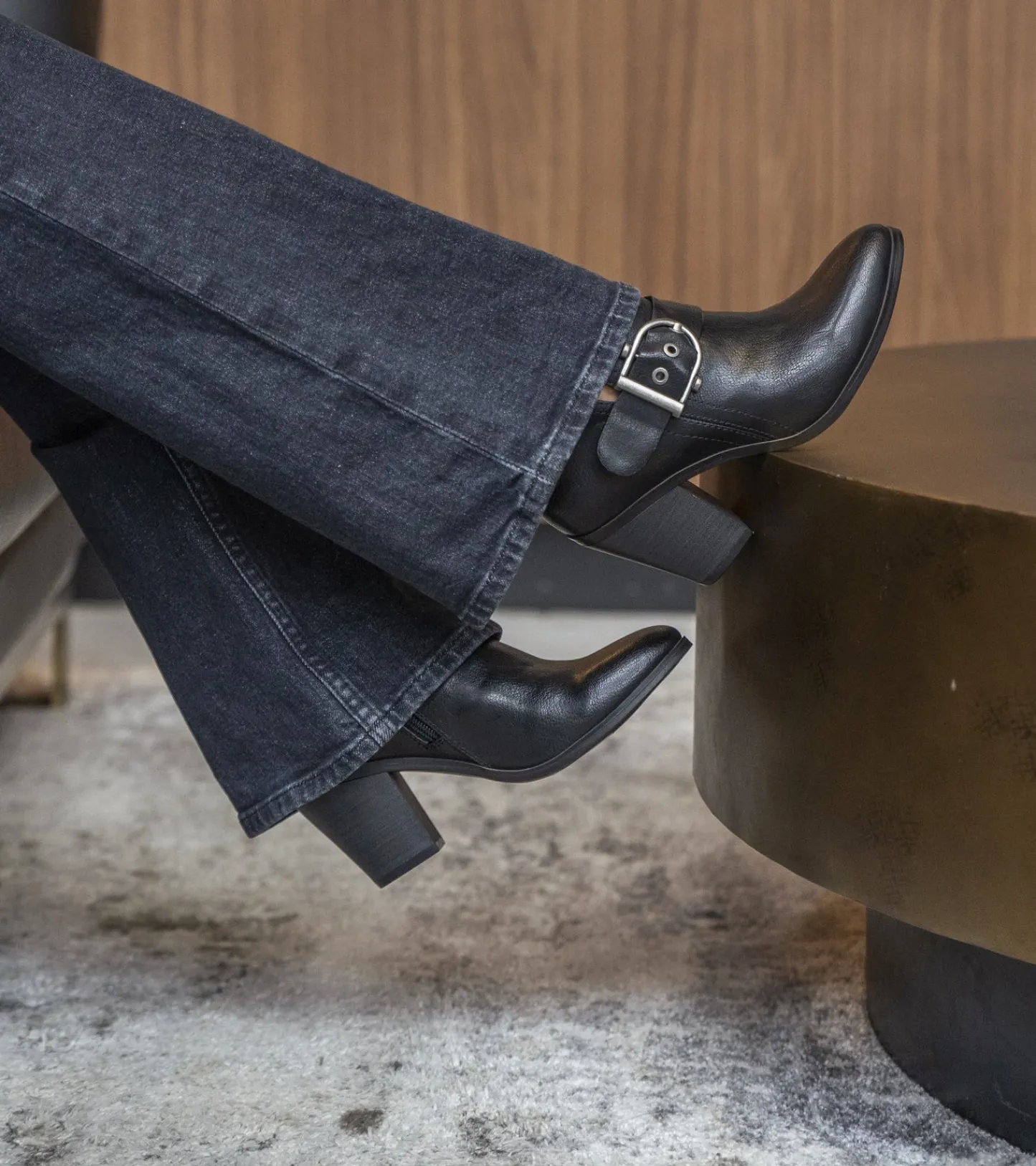 Baretraps Booties^Karina Block Heel Ankle Bootie Black