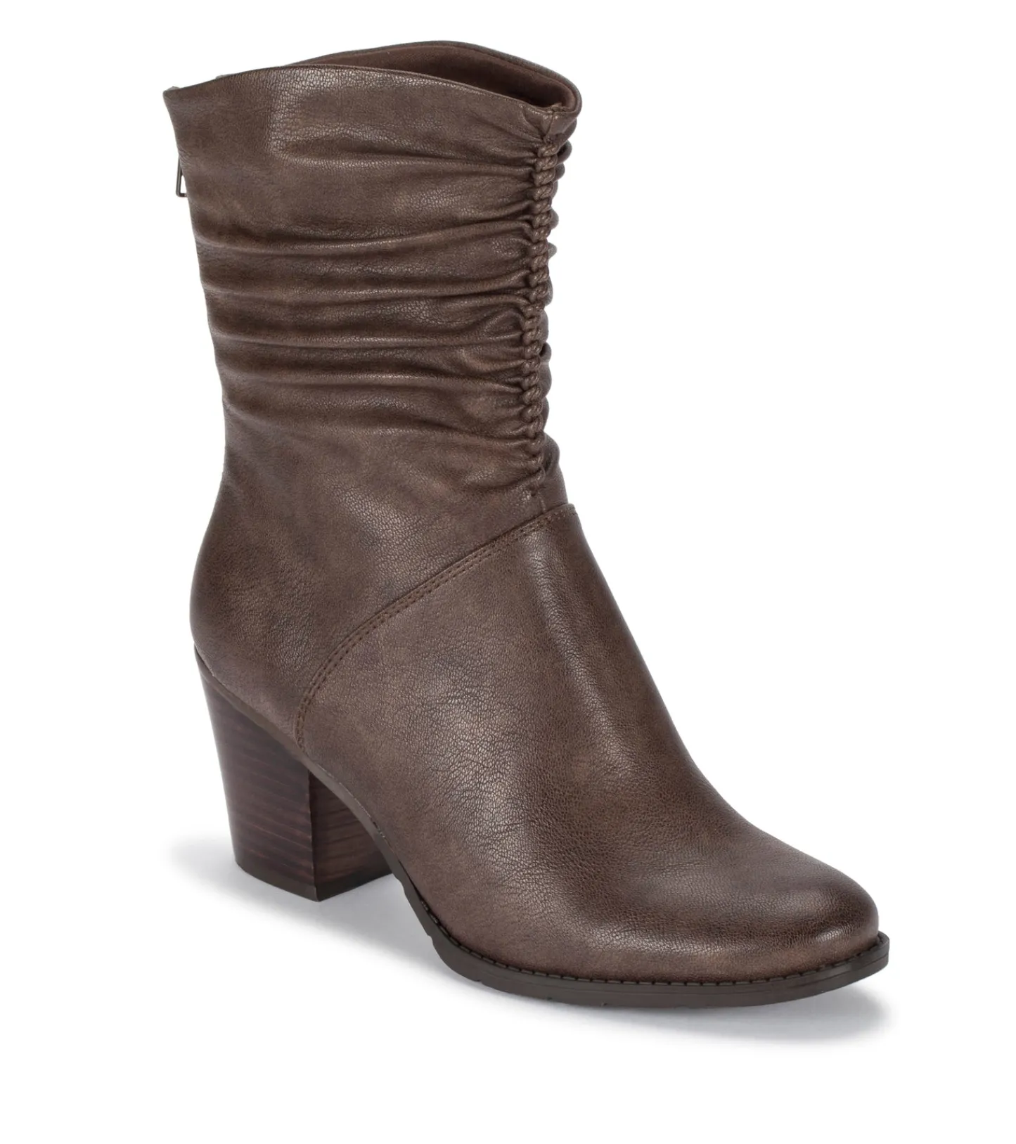 Baretraps Booties^Leslie Block Heel Slouch Boot DarkTaupe