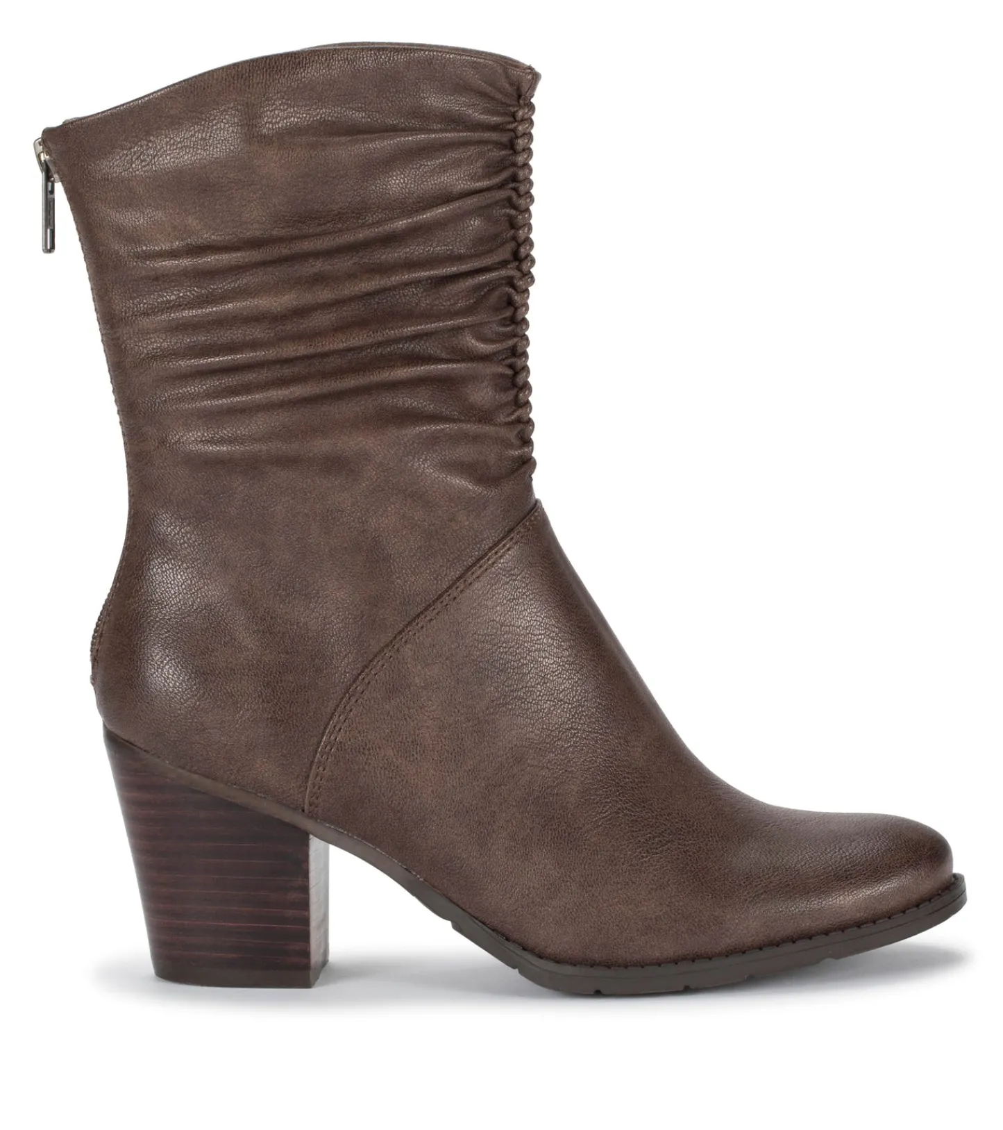 Baretraps Booties^Leslie Block Heel Slouch Boot DarkTaupe