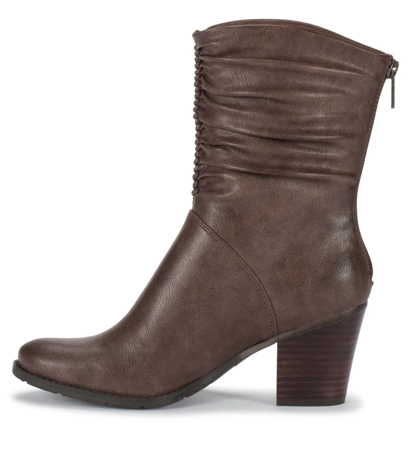 Baretraps Booties^Leslie Block Heel Slouch Boot DarkTaupe