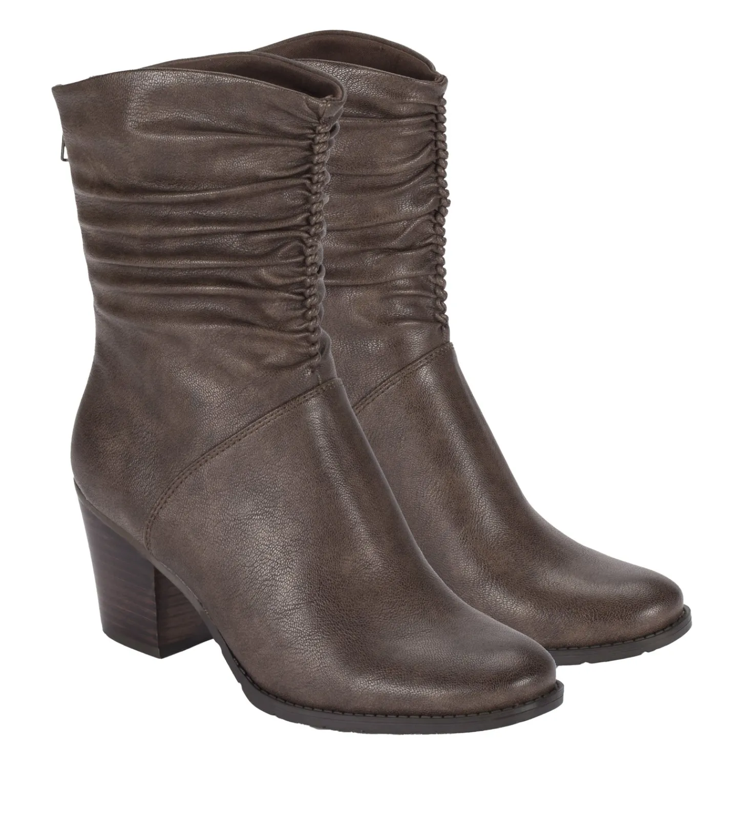 Baretraps Booties^Leslie Block Heel Slouch Boot DarkTaupe
