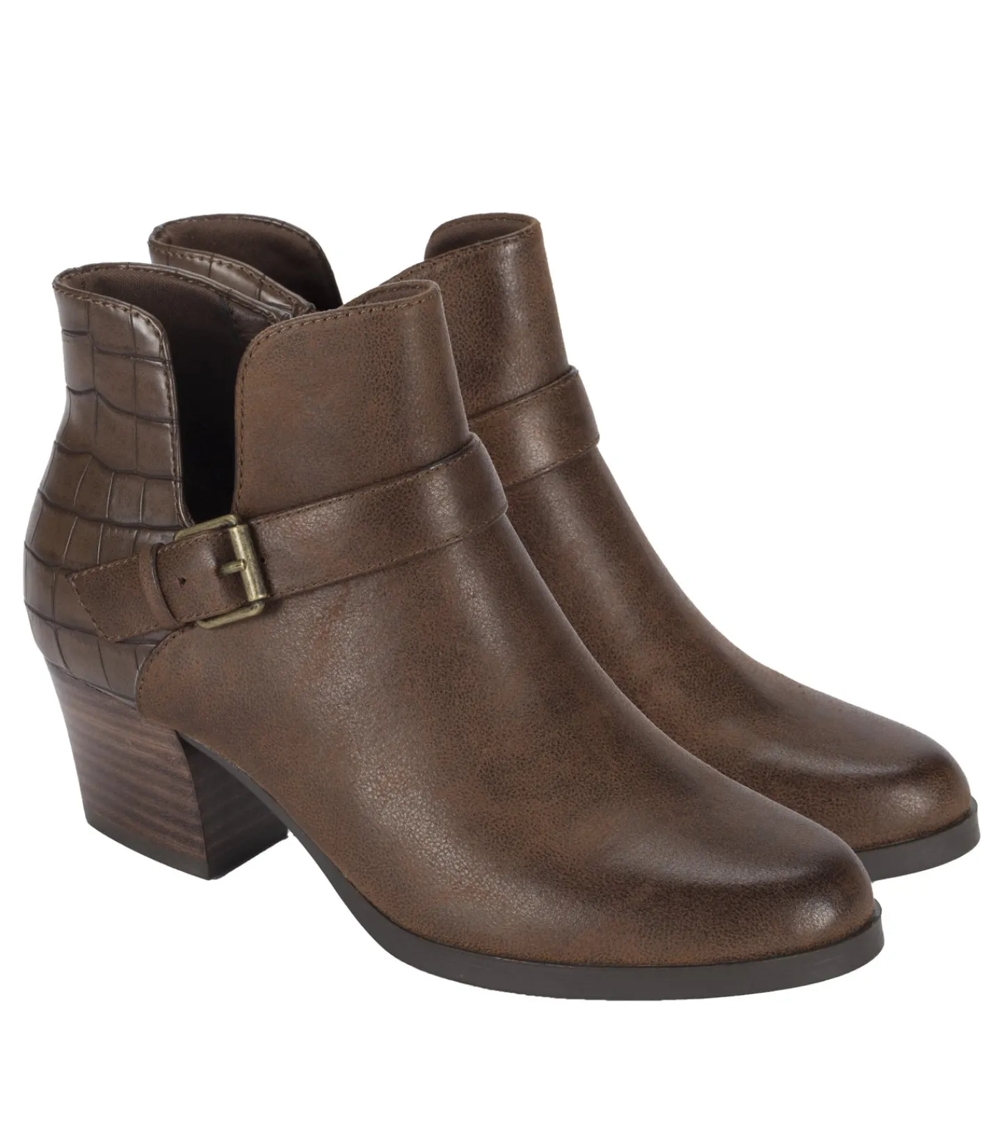 Baretraps Booties^Lexis Block Heel Bootie BrushBrownCroco