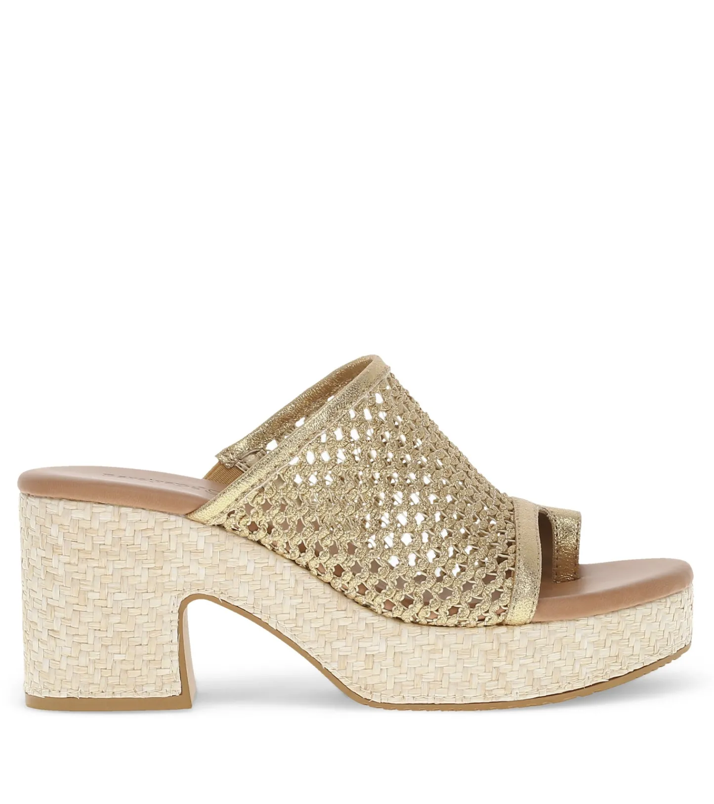 Baretraps Slides & Slip On Sandals^Michaela Block Heel Sandal OldGold