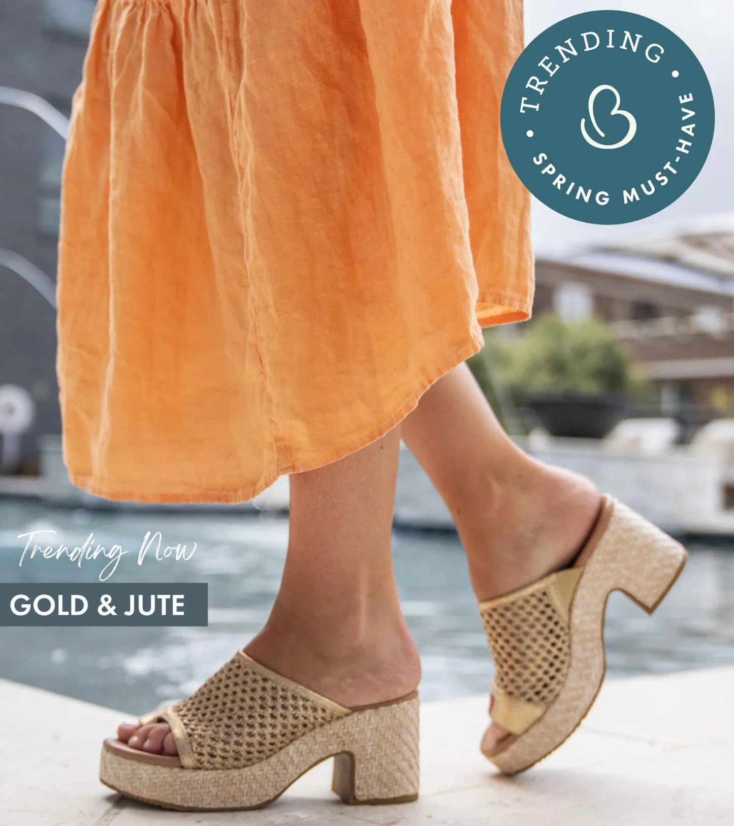 Baretraps Slides & Slip On Sandals^Michaela Block Heel Sandal OldGold