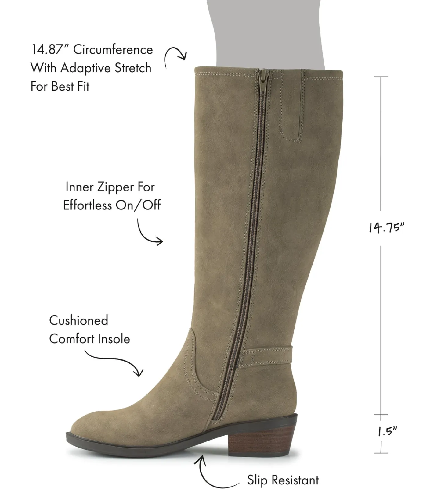 Baretraps Knee High Boots^Nena Riding Boot Truffle