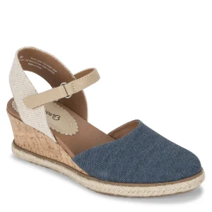 Baretraps Wedge Sandals^Ocean Closed Toe Wedge Sandal NavyBlueCanvas