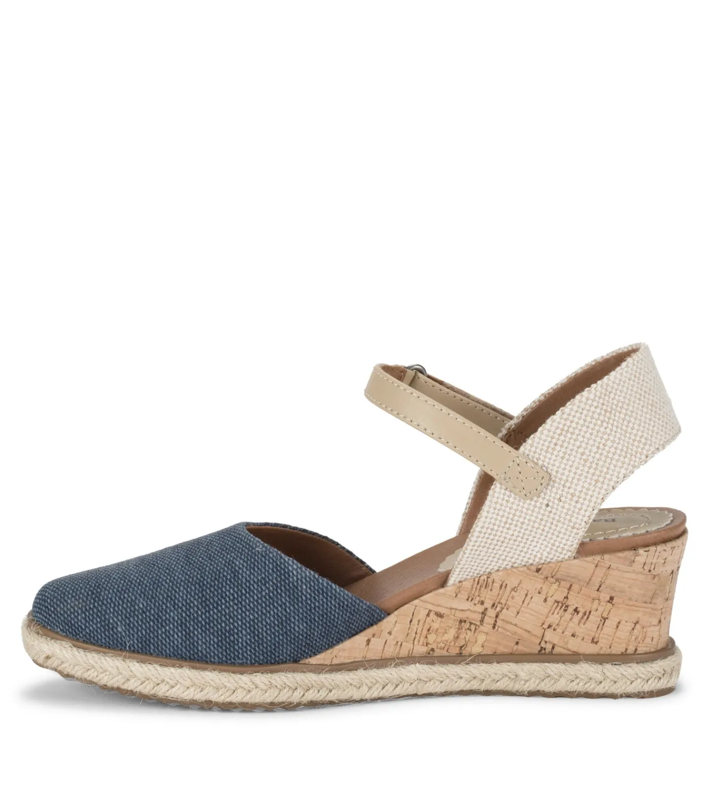 Baretraps Wedge Sandals^Ocean Closed Toe Wedge Sandal NavyBlueCanvas