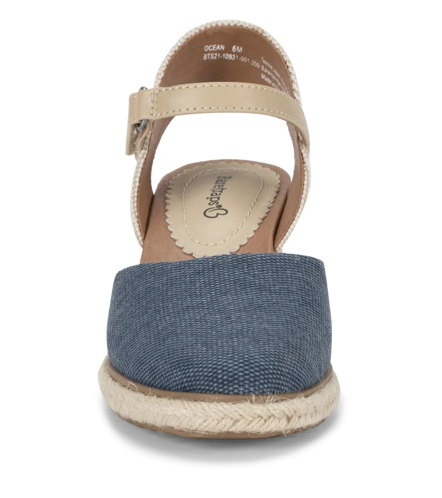 Baretraps Wedge Sandals^Ocean Closed Toe Wedge Sandal NavyBlueCanvas