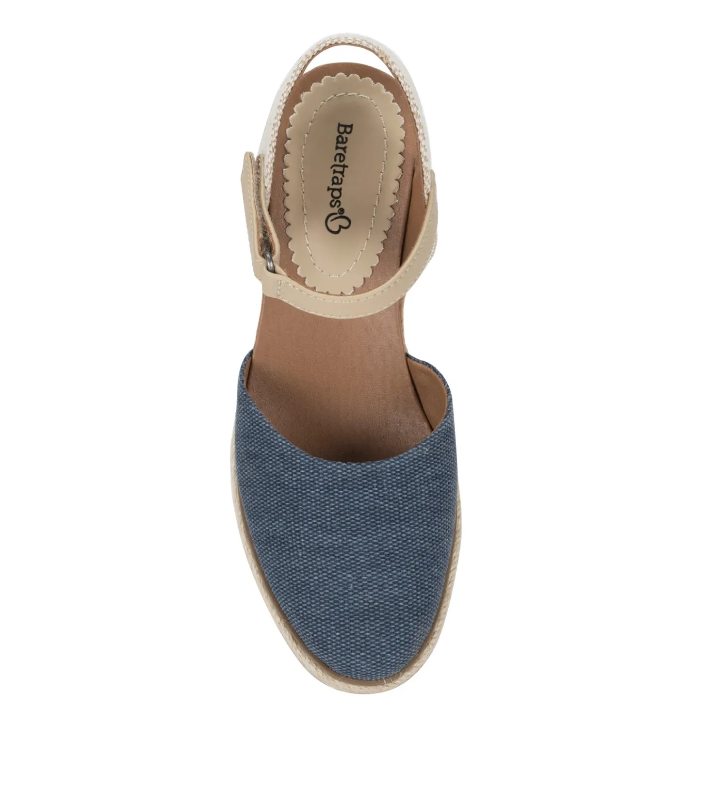 Baretraps Wedge Sandals^Ocean Closed Toe Wedge Sandal NavyBlueCanvas