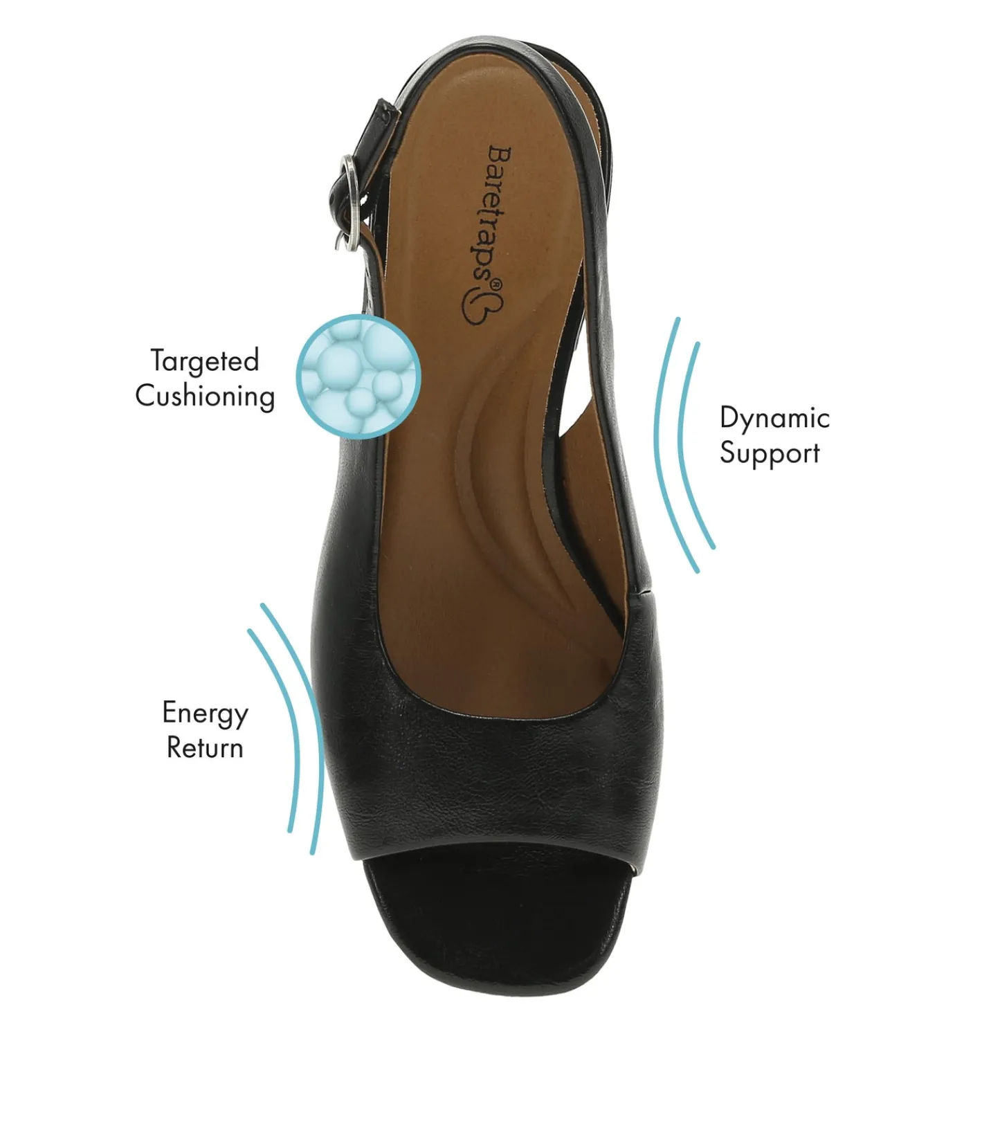 Baretraps Dress Shoes^Promise Peep Toe Slingback Pump Black