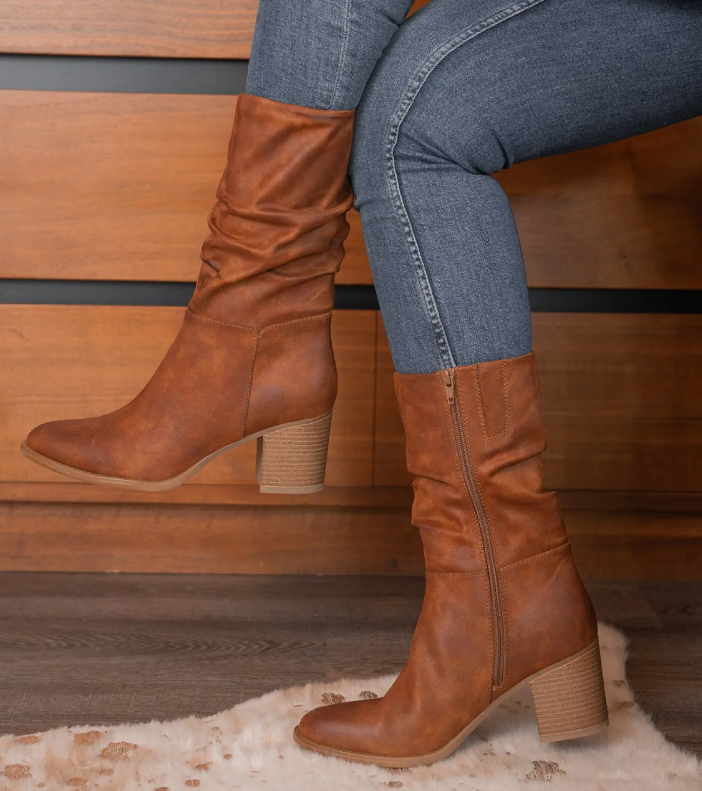 Baretraps Knee High Boots^Raz Mid Calf Boot Toffee