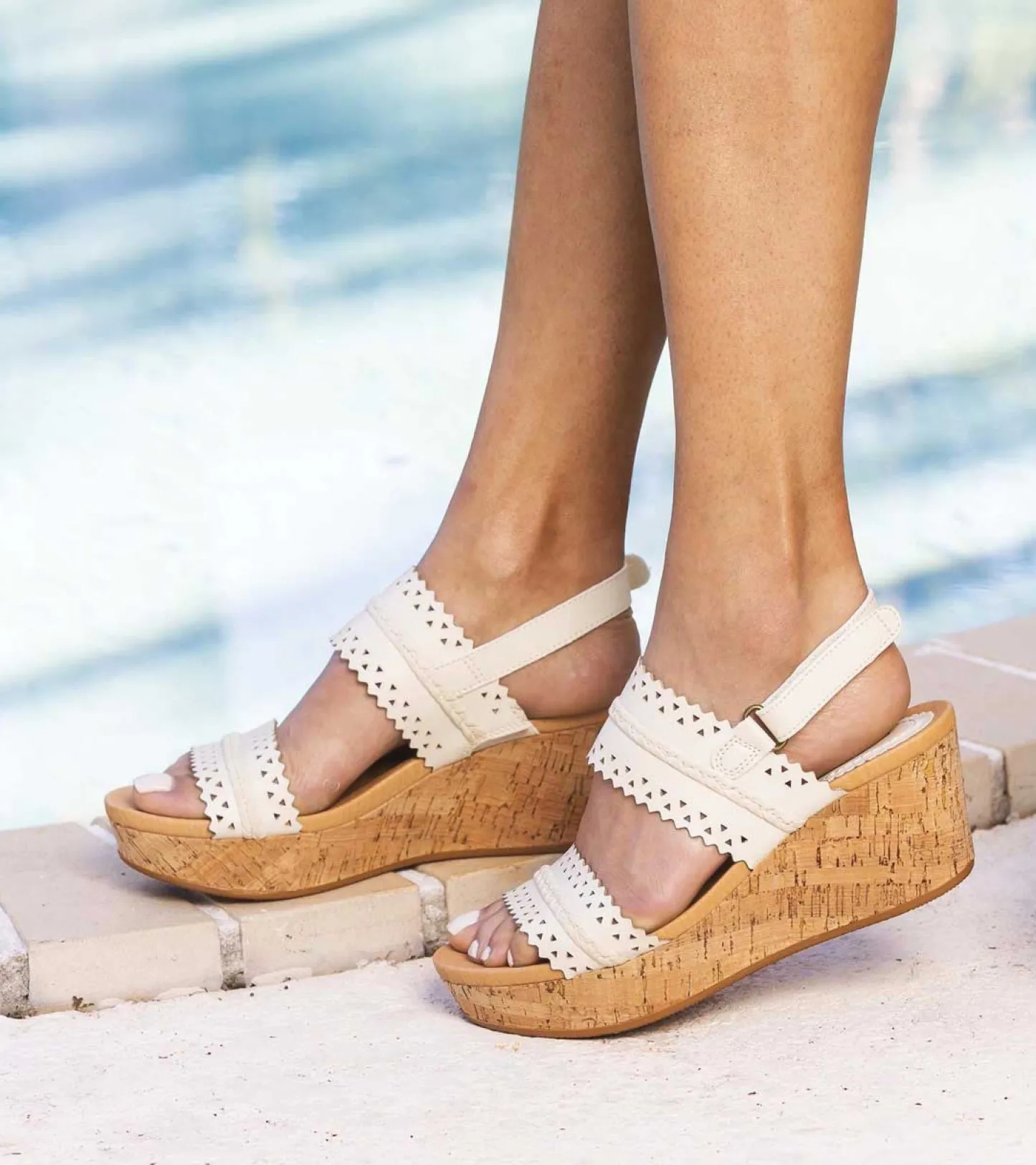 Baretraps Wedge Sandals^Rene Wedge Sandal Cream