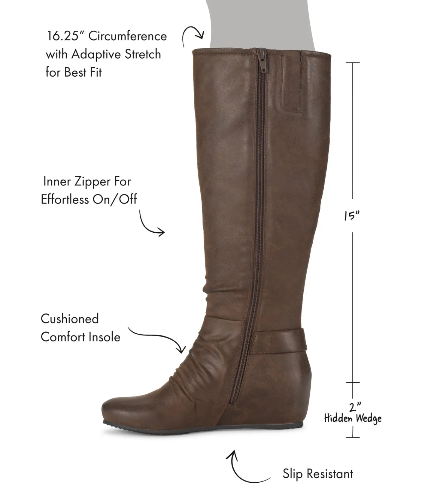 Baretraps Knee High Boots^Scarlett Tall Wedge Boot BrushBrown
