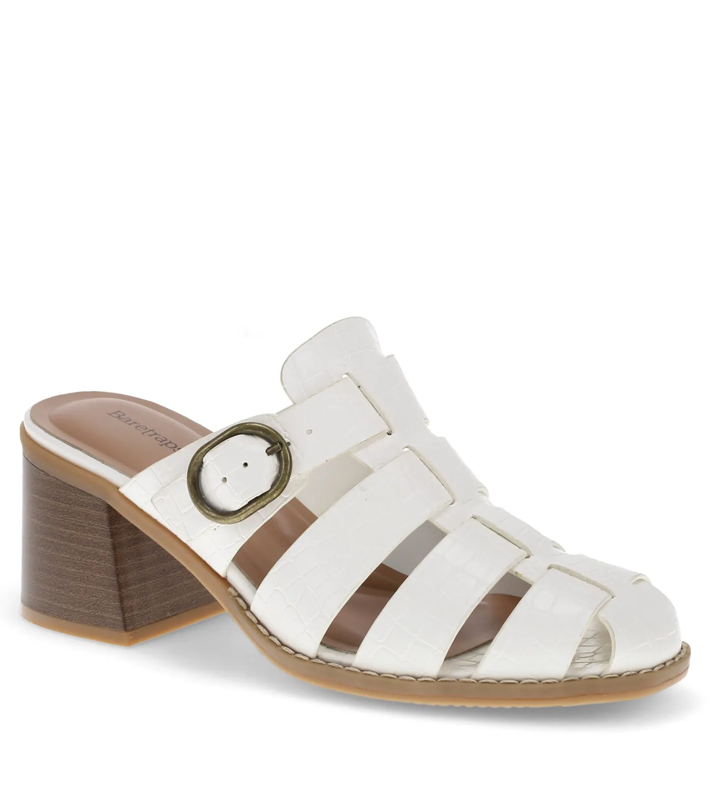 Baretraps Classic Comfort Sandals^Whitnie Block Heel Sandal Cream