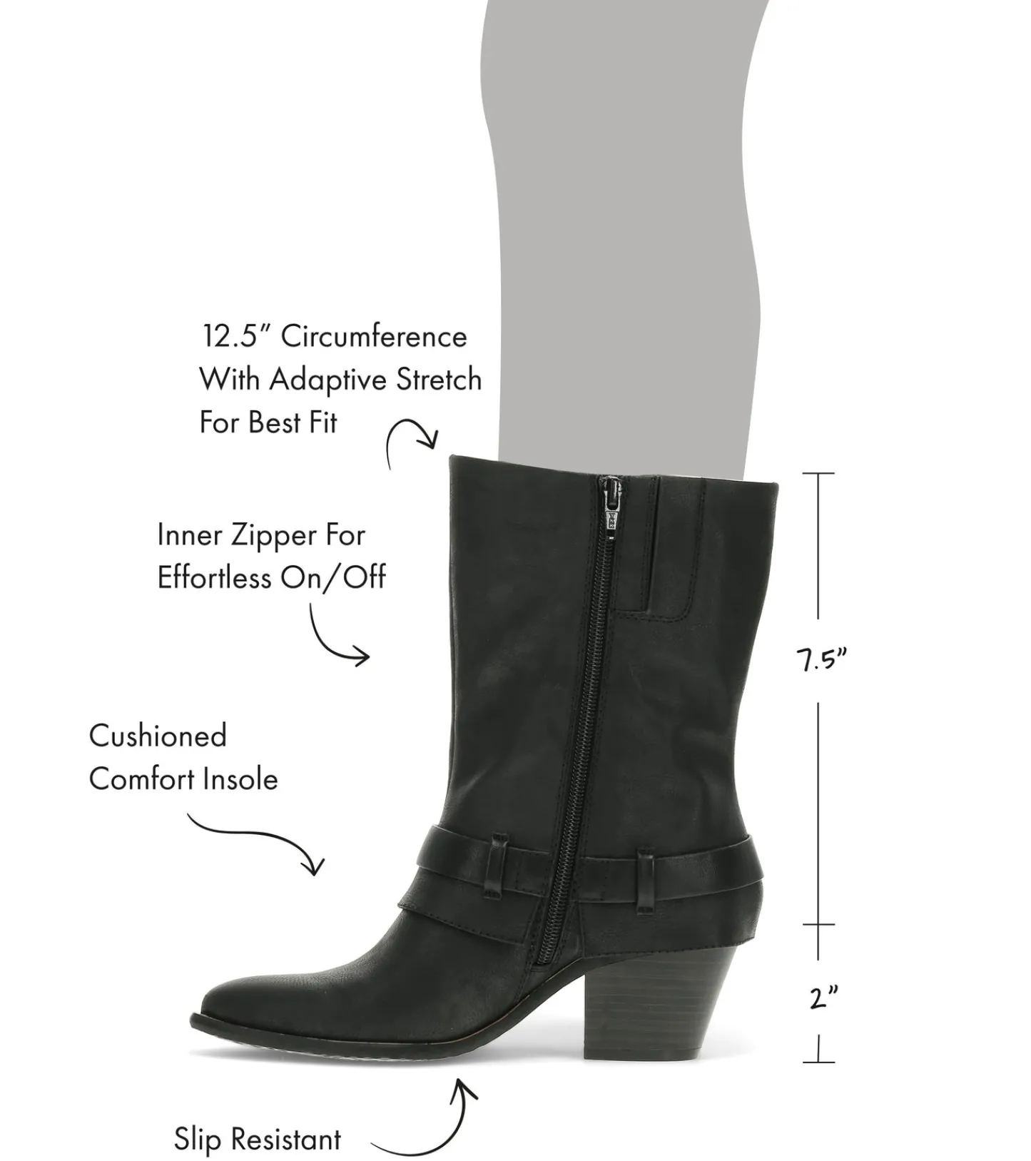 Baretraps Knee High Boots^Yamura Midi Boot Black